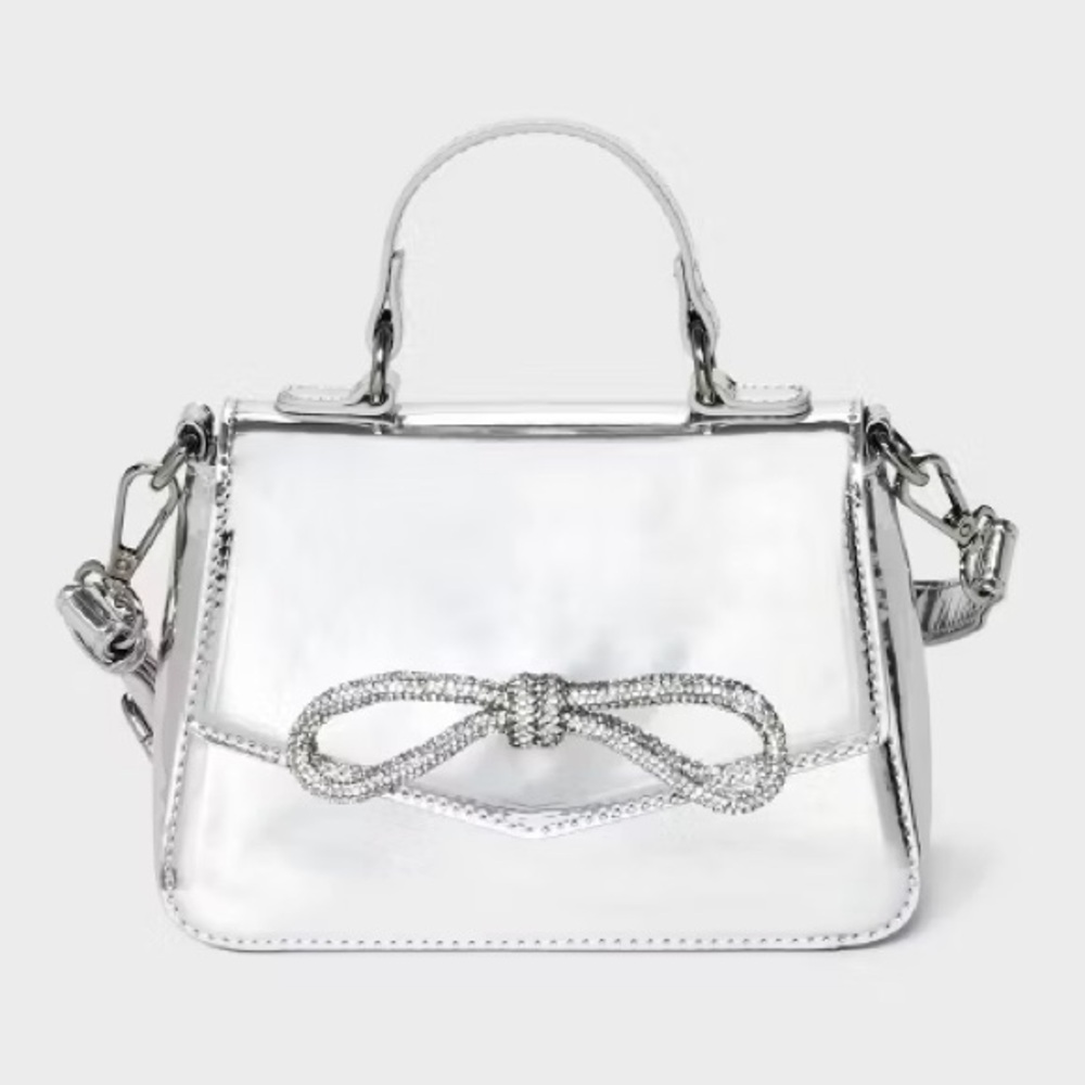 Mini Bow Top Handle Crossbody Bag Wild Fable Target Silver